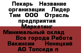 Пекарь › Название организации ­ Лидер Тим, ООО › Отрасль предприятия ­ Маркетинг › Минимальный оклад ­ 27 600 - Все города Работа » Вакансии   . Ненецкий АО,Топседа п.